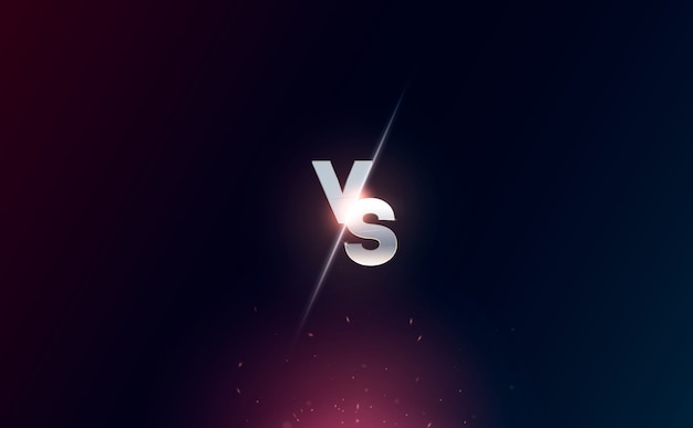 Vector versus logo vs letters for sports and fight competition. battle vs match, game concept competitive