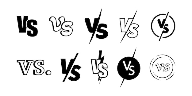 Vector versus logo vs letters voor sport gevecht competitie gevecht wedstrijd spel versus of vs letters logo symbool ontwerp sjabloon vs gevecht headline conflict duel tussen teams