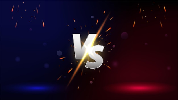 Versus schermontwerpbanner. Competitie vs Game Match, Martial Arts vs Sports Battle