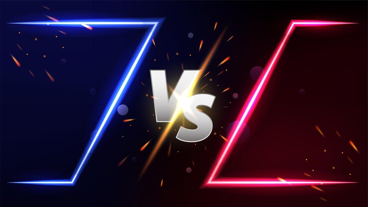 対画面デザイン バナー。競技vsゲーム、格闘技vsスポーツバトル