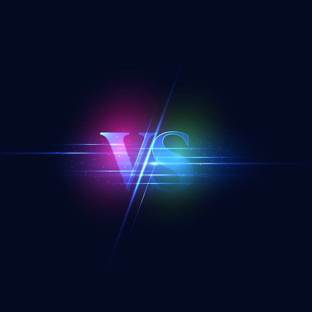 Versus screen. Modern versus background with luxury style. Challenge composition with neon effect.