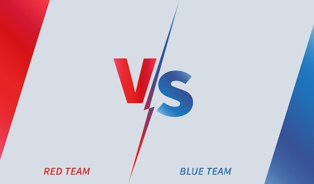 Versus screen for sports and fight competition Red and Blue teams