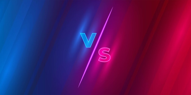 Vector versus screen or vs battle headline on red and blue background