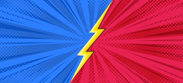 Premium Vector | Versus symbol in comic background for duels halftone comic  designwith lightning