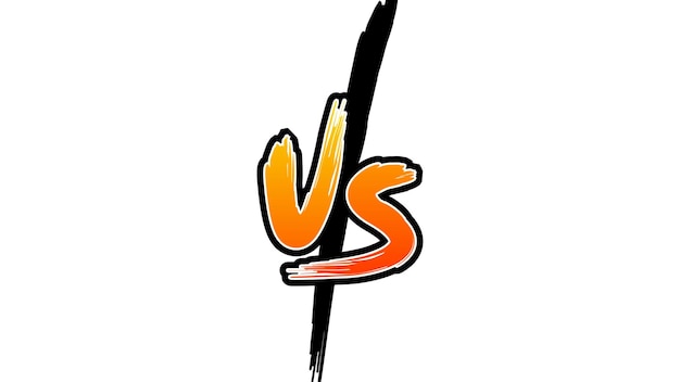 Versus VS battle in flat comic style lightning bolt Competitions between participants fighters