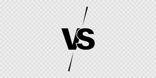 Versus or VS lettering for game battle sport banner isolated on transparent background Vector