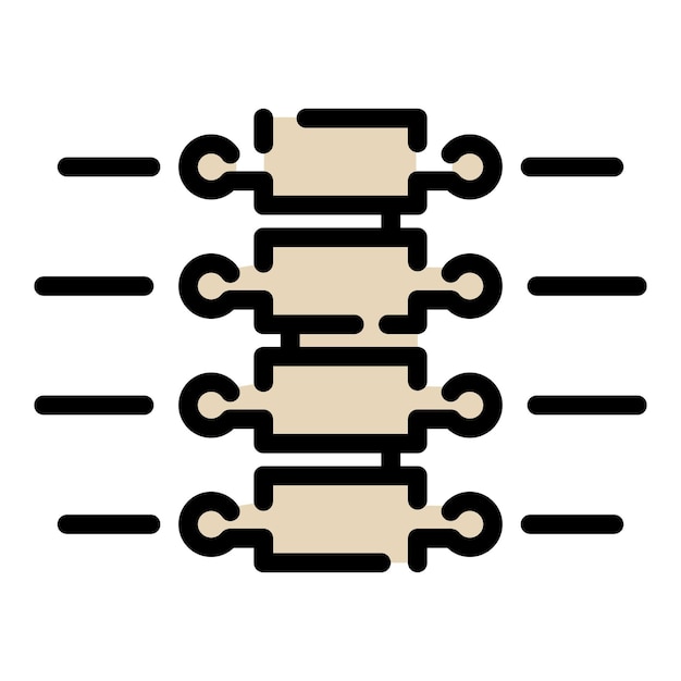 Vector vertebral column icon outline vertebral column vector icon color flat isolated