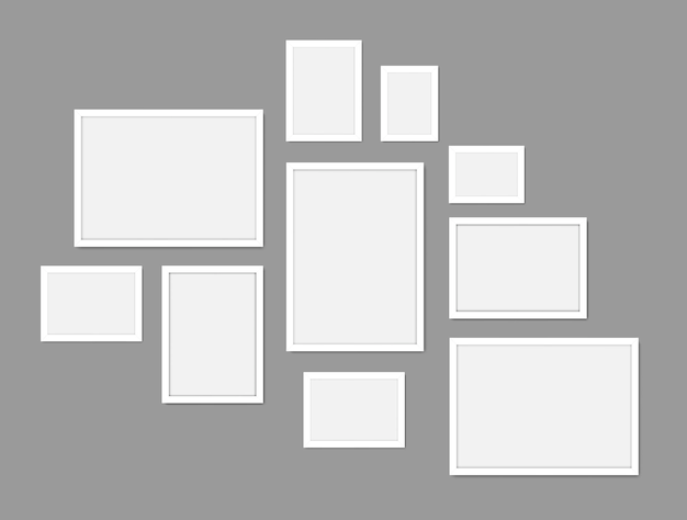 Набор вертикальных и горизонтальных фото или фоторамок форматов a1 a2 a3 a4 пустые постеры для интерьера