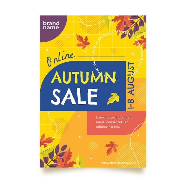 Vector vertical autumn flyer template