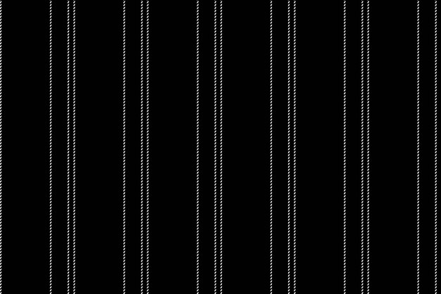 Вертикальная фоновая ткань из бесшовной текстуры текстиля с полосой векторных линий рисунка в черно-белых цветах