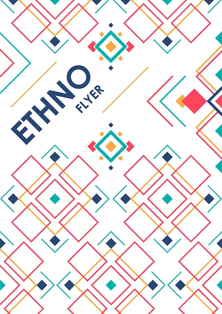 Vertical background with geometric ethnic ornament. ethno abstract poster template with place for text.