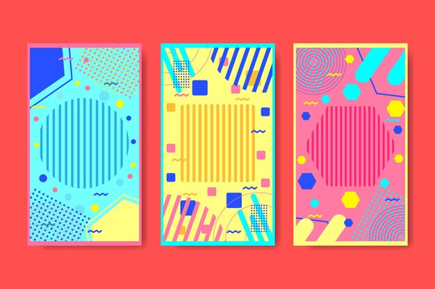 Vector vertical banner collection geometric shape