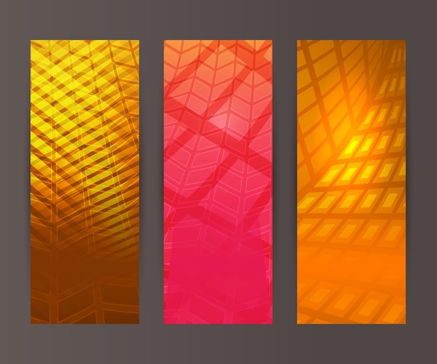 Vertical banner set design element background glow abstract shape05