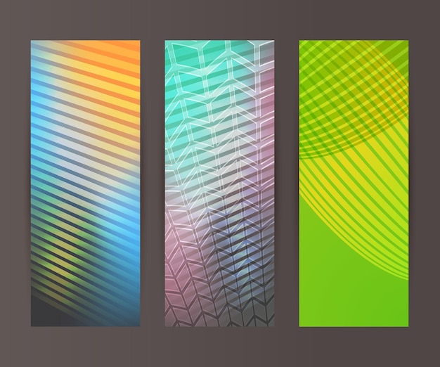 Vector vertical banner set design element background glow abstract shape09