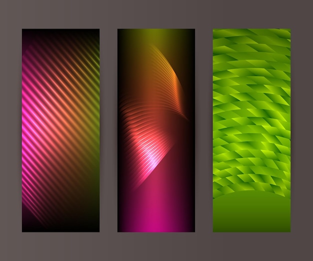 Vertical banner set design element background glow abstract shape18