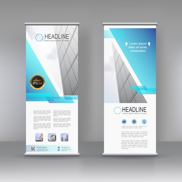 Vertical banner stand template design