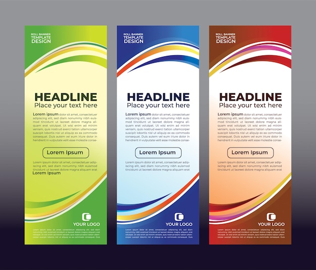 Vertical banner template design vector