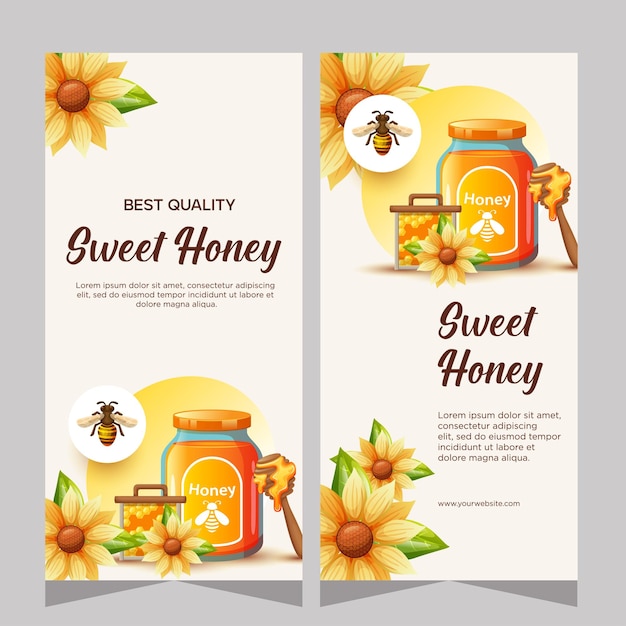 Vector vertical banner template honey for promotion