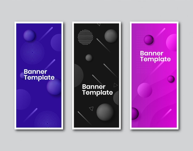 Vertical business banner with bubble design