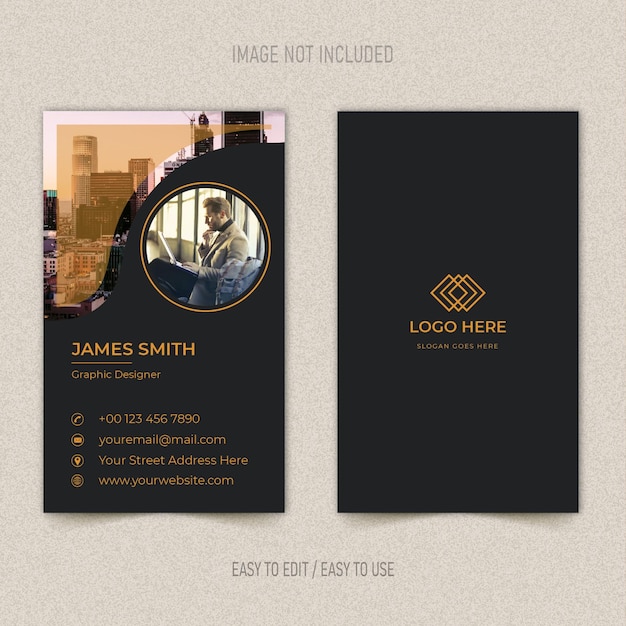 vertical business card design business and personal use business card design
