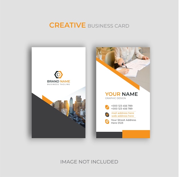 Vertical Business Card Design Template Vector 2022