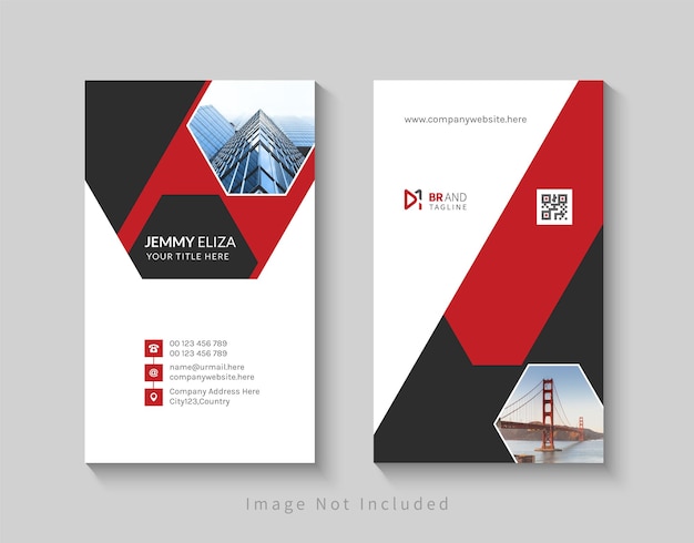 Vertical business card design template