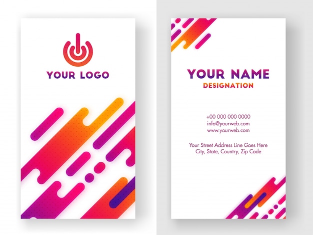 Vertical business cards with glossy abstract design.