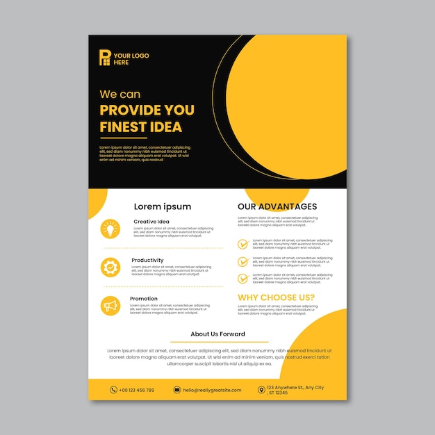 Vertical Business Flyer Design Vector Template