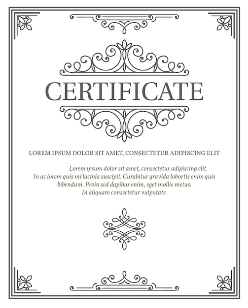 Vector vertical certificate template diploma