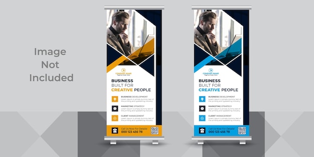 Vector vertical corporate rollup banner business roll up banner template