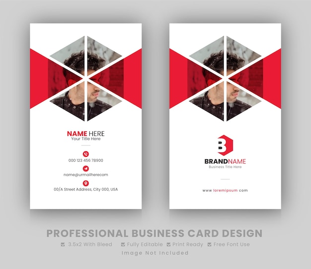 Vector vertical creative corporate business card design template