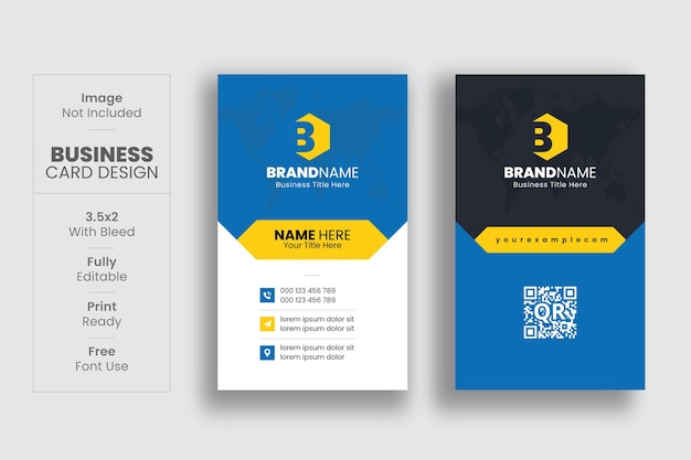 Vertical Creative Corporate Business Card Design Template