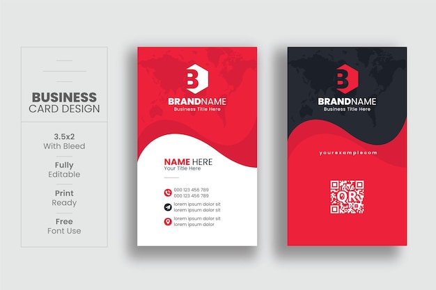 Vector vertical creative corporate business card design template