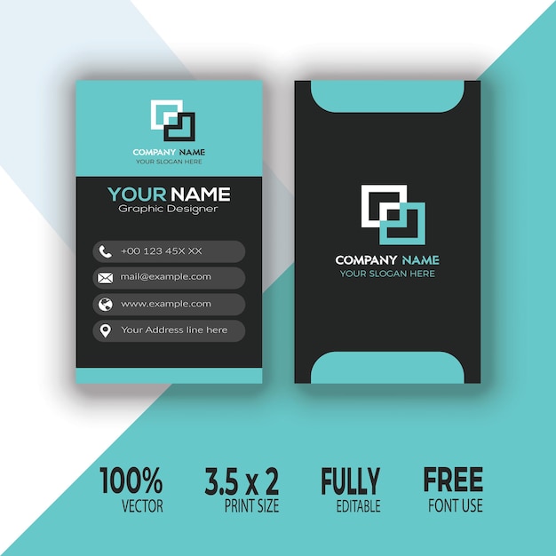 Vertical Doublesided Business Card Template