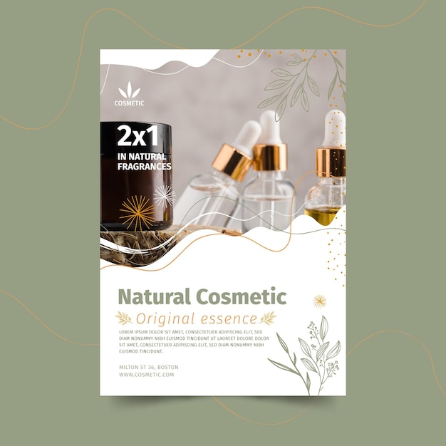 Vector vertical flyer for cosmetic products