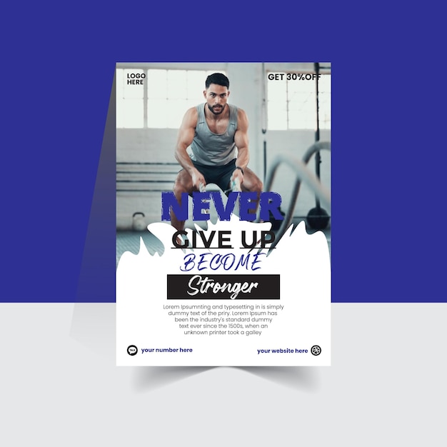 vertical flyer template exercise gym training templete design