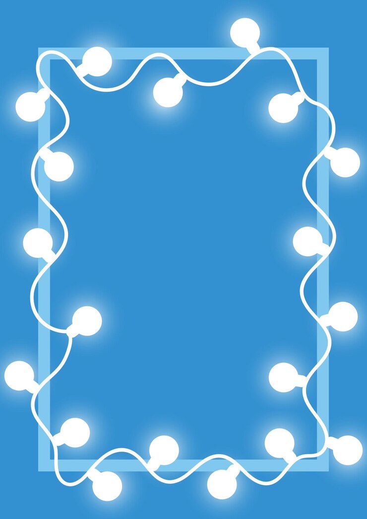 Vector vertical frame decorated with shining light bulbs vector template ornated with garland lights