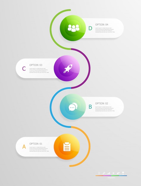 Vertical infographics steps for business presentation