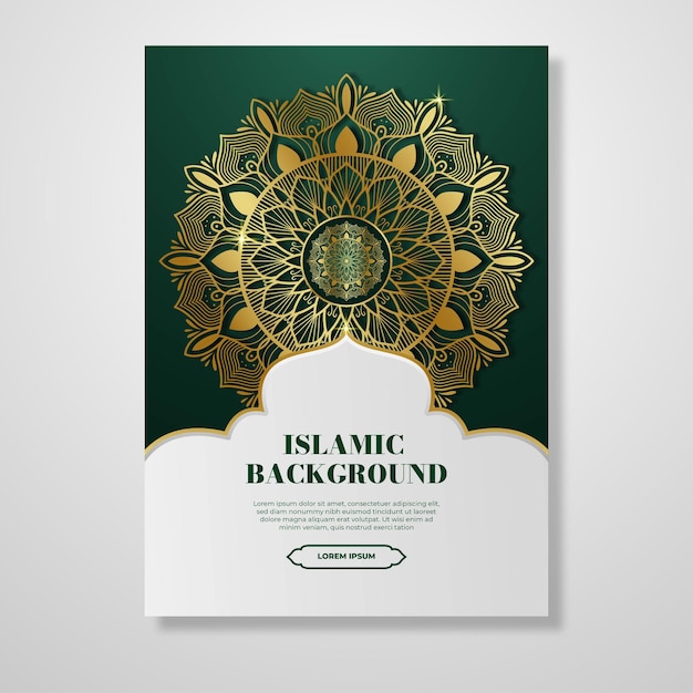 Vector vertical islamic background poster template