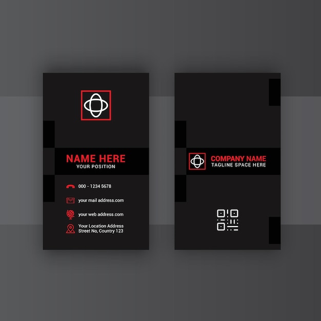 Vertical Modern Business Card Design Mockup Template