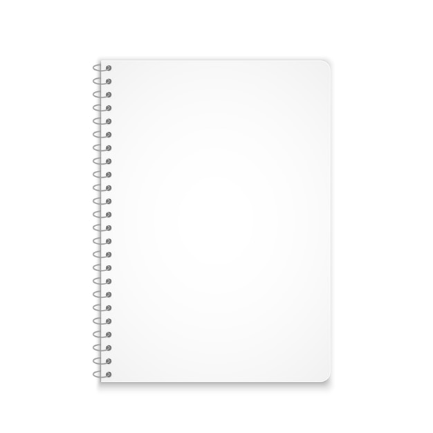 Vector vertical notebook mockup shadow