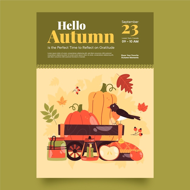 Vertical poster template for autumn season celebration