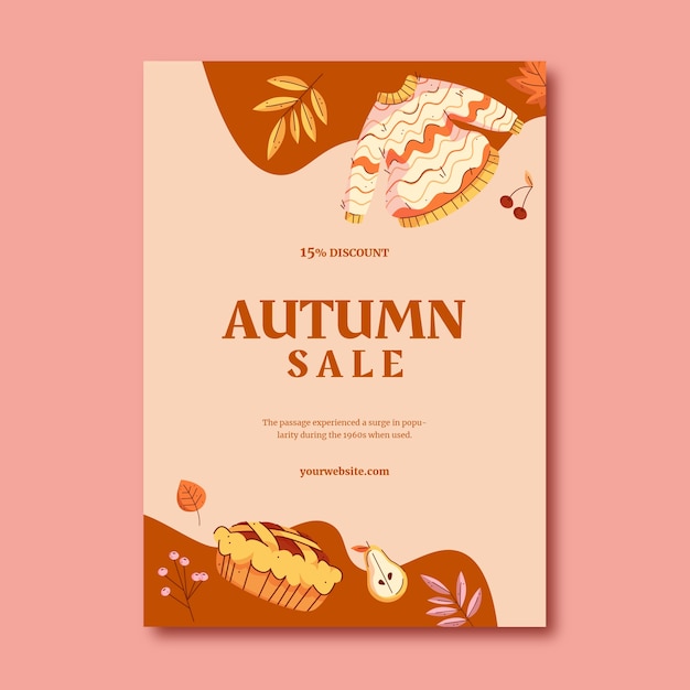 Vertical poster template for autumn season celebration