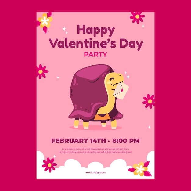 Vector vertical poster template for valentine's day celebration