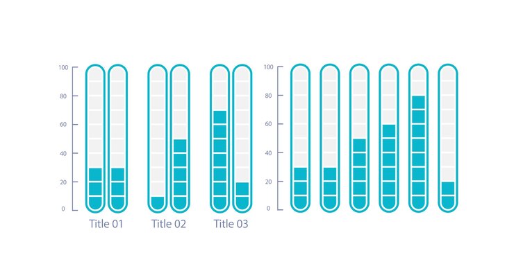 Vector vertical progress infographic chart design template set
