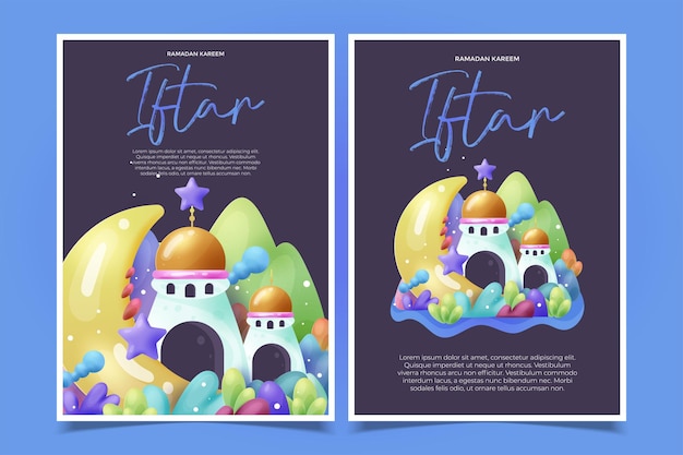 Vertical ramadan kareem poster template