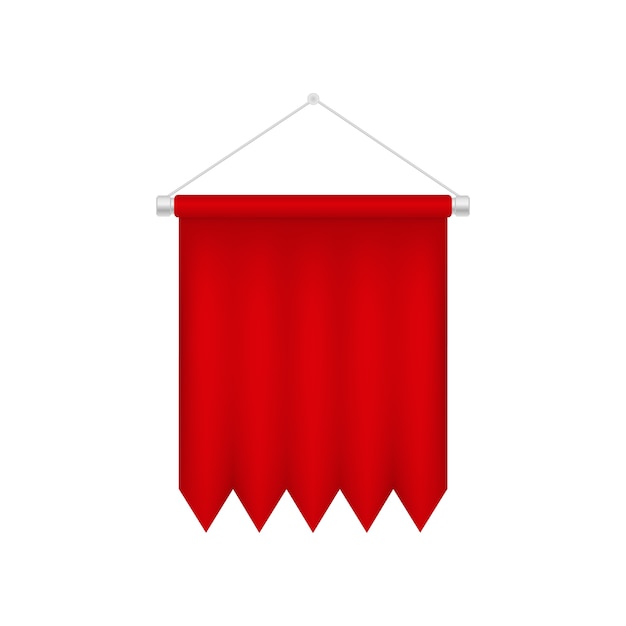 Vector vertical red pennant template.