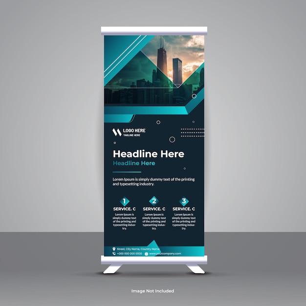 Vertical roll up banner design template