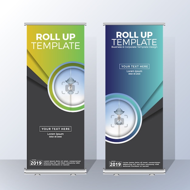 Vector vertical roll up banner template