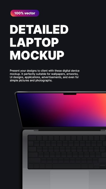 Mockup tablet verticale con schermo sfumato per storie pubblicità presentazione promozione design illustrazione vettoriale